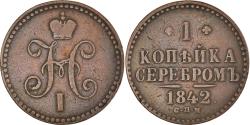 World Coins - Coin, Russia, Nicholas I, Kopek, 1842, St. Petersburg, , Copper