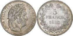 World Coins - France, Louis-Philippe, 5 Francs, 1833, Rouen, Silver, , Gadoury:678