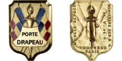 World Coins - France, Porte Drapeau, Broche, Excellent Quality, Gilt Bronze, 54