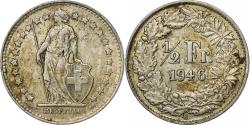 World Coins - Switzerland, 1/2 Franc, 1946, Bern, Silver, , KM:23