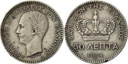 World Coins - Coin, Greece, George I, 50 Lepta, 1874, Athens, , Silver, KM:37