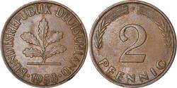 World Coins - Coin, GERMANY - FEDERAL REPUBLIC, 2 Pfennig, 1958, Hambourg, , Bronze