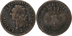 World Coins - France, Louis XVI, Sol, Sol ou sou, 1787, La Rochelle, Copper,