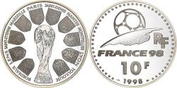World Coins - France, 10 Francs, Coupe du monde 98, 1998, MDP, Proof, Silver,