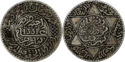 World Coins - MOROCCO, 1/4 Rial, 2-1/2 Dirhams, 1912, bi-Bariz, KM #31, , Silver,...