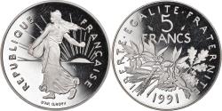 World Coins - Coin, France, Semeuse, 5 Francs, 1991, Paris, Proof, , Nickel Clad