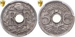 World Coins - France, 5 Centimes, Lindauer, 1924, Paris, Copper-nickel, PCGS,