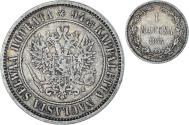World Coins - Coin, Finland, Alexander II, Markka, 1874, Helsinki, , Silver, KM:3.2