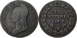 World Coins - France, 5 Centimes, Dupré, AN 8/5, Paris, Copper, , Gadoury:126a