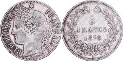 World Coins - France, 5 Francs, Cérès, 1870, Bordeaux, Silver, , Gadoury:742
