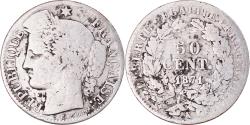 World Coins - Coin, France, Cérès, 50 Centimes, 1871, Bordeaux, , Silver, KM:834.2