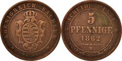 World Coins - Coin, German States, SAXONY-ALBERTINE, Johann, 5 Pfennig, 1862,