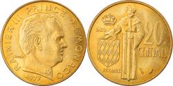 World Coins - Coin, Monaco, Rainier III, 20 Centimes, 1977, , Aluminum-Bronze, KM:143