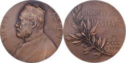 World Coins - France, Medal, Louis Pasteur, 1888, Bronze, Roty,