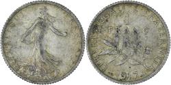 World Coins - Coin, France, Semeuse, Franc, 1917, Paris, , Silver, KM:844.1