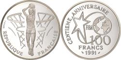 World Coins - France, 100 Francs, FIBA, basket-ball, 1991, Paris, Silver, , KM:992