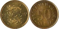 World Coins - Coin, Estonia, 50 Senti, 1992