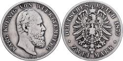 World Coins - Coin, German States, WURTTEMBERG, Karl I, Charles Ier, 2 Mark, 1877