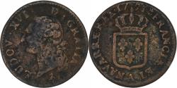 World Coins - France, Louis XVI, Sol, 1791, Paris, 2nd semestre, Copper,