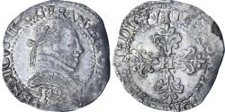 World Coins - France, Henri III, 1/2 Franc au col plat, 1589, Bordeaux, Silver,