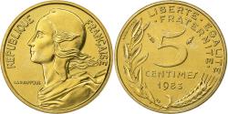 World Coins - France, 5 Centimes, Marianne, 1983, Paris, FDC, Aluminum-Bronze,