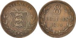 World Coins - Coin, Guernsey, 8 Doubles, 1874, Birmingham, , Bronze, KM:7