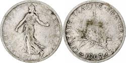 World Coins - France, Semeuse, Franc, 1907, Paris, , Silver, KM:844.1, Gadoury:467