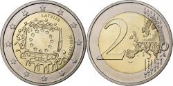World Coins - Latvia, 2 Euro, 30 ans   Drapeau européen, 2013, Vilnius, Bi-Metallic,