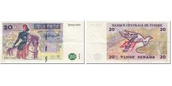 World Coins - Banknote, Tunisia, 20 Dinars, 1992, 1992-11-07, KM:88, AU(55-58)