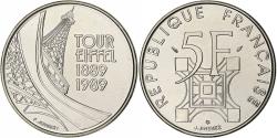 World Coins - France, Franc, Tour Eiffel, 1989, Monnaie de Paris, Copper-nickel,