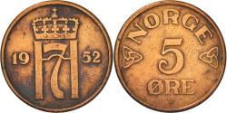 World Coins - Coin, Norway, Haakon VII, 5 Öre, 1952, Kongsberg, , Bronze, KM:368