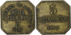 World Coins - France, Hôtel Economat, Aciéries de Longwy, 5 Centimes, 1883,