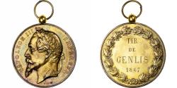 World Coins - France, Medal, Napoléon III, Tir de Genlis, 1867, Silver, Oudiné,