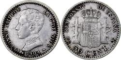 World Coins - Spain, Alfonso XIII, 50 Centimos, 1904, Madrid, Silver, , KM:723