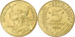 World Coins - France, 5 Centimes, Marianne, 1990, Pessac, Aluminum-Bronze,