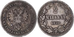 World Coins - Coin, Finland, Alexander II, 2 Markkaa, 1870, Helsinki, , Silver