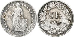World Coins - Switzerland, 1/2 Franc, 1952, Bern, Silver, , KM:23