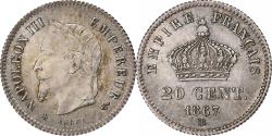 World Coins - France, Napoleon III, Napoléon III, 20 Centimes, 1867, Strasbourg,