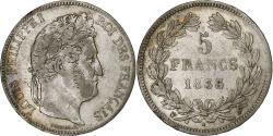 World Coins - France, Louis-Philippe I, 5 Francs, 1833, La Rochelle, Silver,