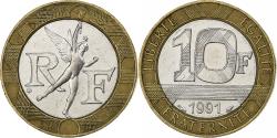 World Coins - France, 10 Francs, Génie, 1991, Paris, Bi-Metallic, , KM:964.1