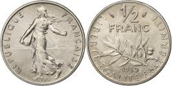 World Coins - France, 1/2 Franc, Semeuse, 1980, MDP, série FDC, Nickel,