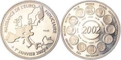 World Coins - France, Medal, Naissance de l'Euro Fiduciaire, Politics, 2002,