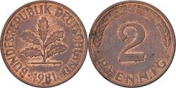 World Coins - Federal Republic of Germany, 2 Pfennig, 1981, Hambourg, Copper Plated Steel