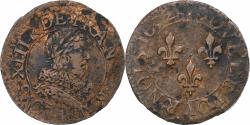 World Coins - France, Louis XIII, Double Tournois, 1632, Tours, Copper,