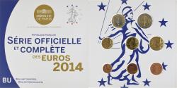 World Coins - France, Coffret 1c. à 2€, 2014, Monnaie de Paris, BU,