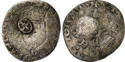 World Coins - France, Louis XIII, Quinzain (Douzain contremarqué), 1553, Rouen, Billon