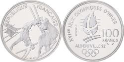 World Coins - France, 100 Francs, JO Albertville 92, 1990, Paris, Proof, Silver,