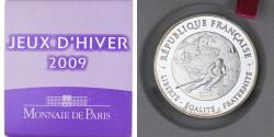 World Coins - France, 10 Euro, Jeux d'Hiver - Ski Alpin, 2009, Monnaie de Paris, BE
