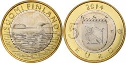 World Coins - Finland, 5 Euro, Black-throated loon, 2014, Vantaa, Bi-Metallic, , KM:208