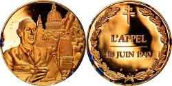World Coins - France, Medal, L'appel, 18 juin 1940, Politics, Society, War, , Vermeil